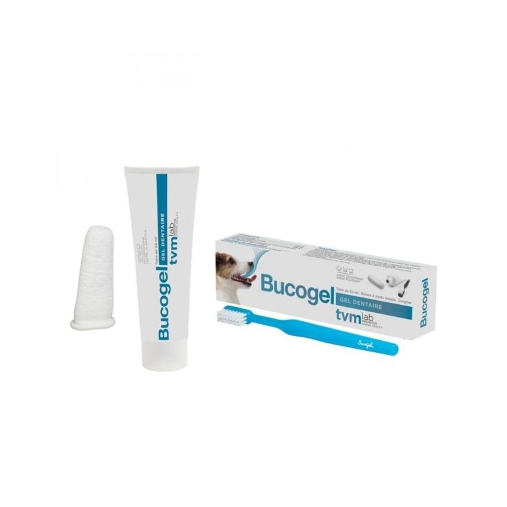Bucogel Οδοντική Γέλη για Σκύλους & Γάτες - 50ml με οδοντόβουρτσα και δακτυλικό εφαρμοστή
