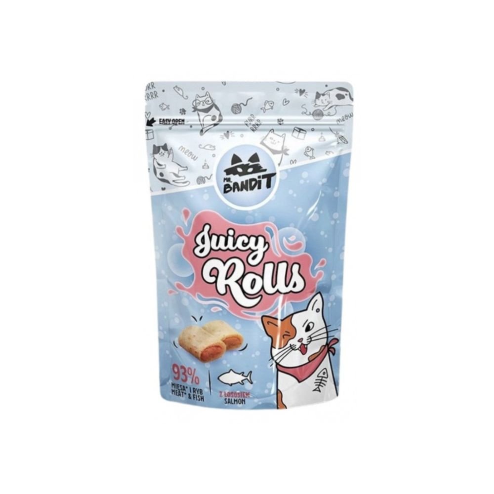 Mr. Bandit Cat Juicy Rolls Σολομός - 40gr