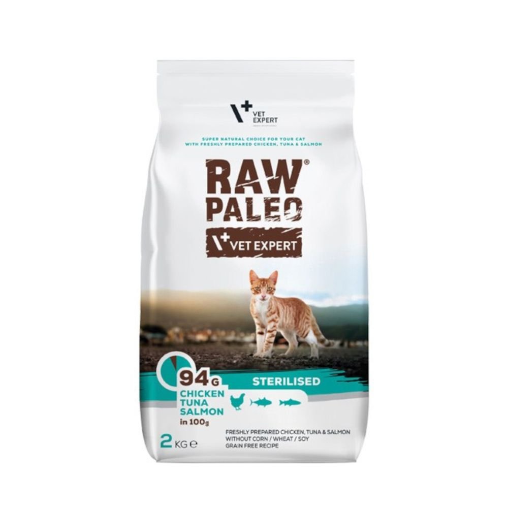 Vet Expert Cat Raw Paleo Sterilized Chicken, Tuna & Salmon -2kg