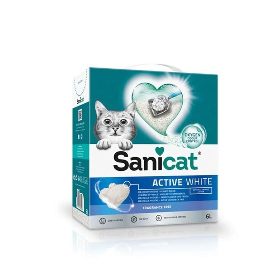 Συγκολλητική Άμμος Γάτας Sanicat Clumping Active White Fragrance Free Χωρίς Άρωμα -10lt (Box)