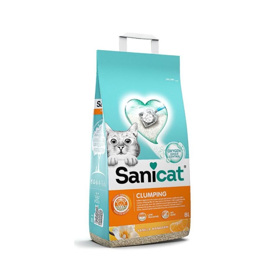 Συγκολλητική Άμμος Sanicat Clumping White Duo Vanilla & Mandarin Με Άρωμα Βανίλιας & Μανταρινιού -10lt