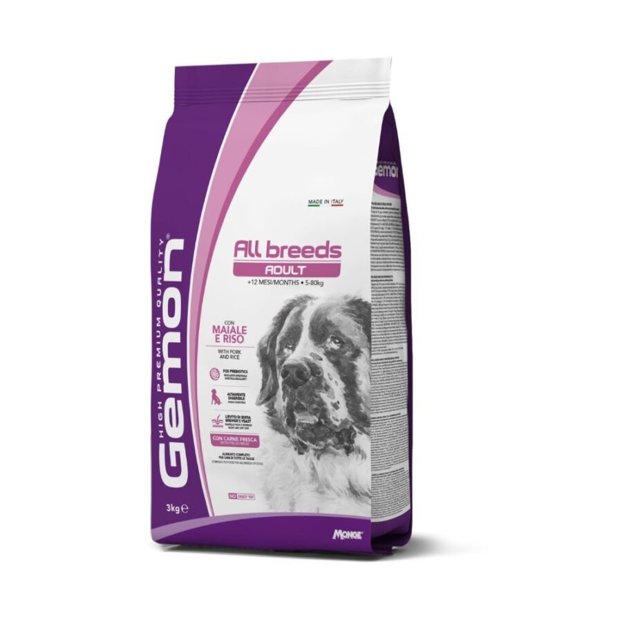 Gemon Dog Adult All Breeds Pork & Rice -3kg