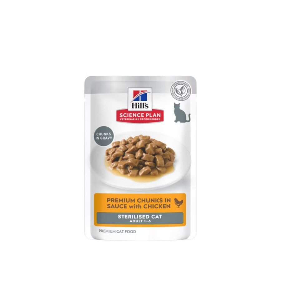 Hill's Science Plan Sterilized Cat Υγρή Τροφή Γάτας με Κοτόπουλο - 85gr (Φακελάκι)