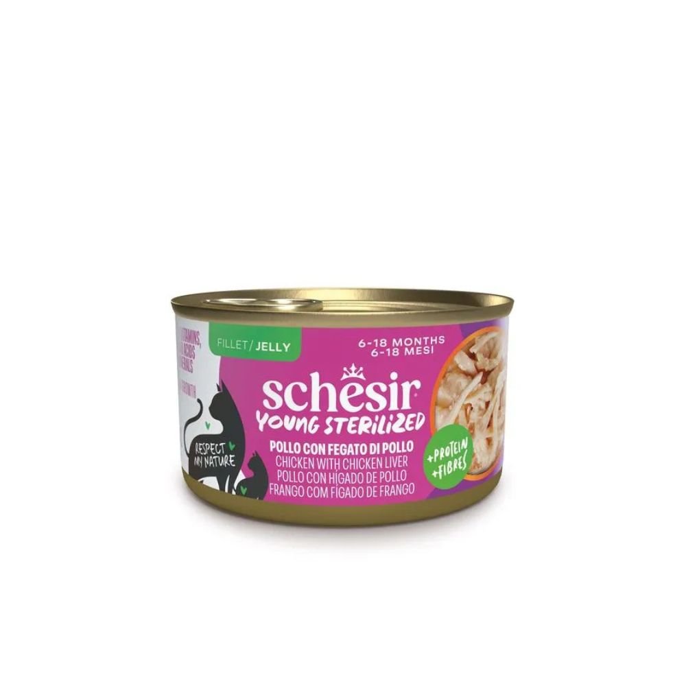 Υγρή Τροφή Schesir Cat Kitten Young & Sterilised Κοτόπουλο - 85gr