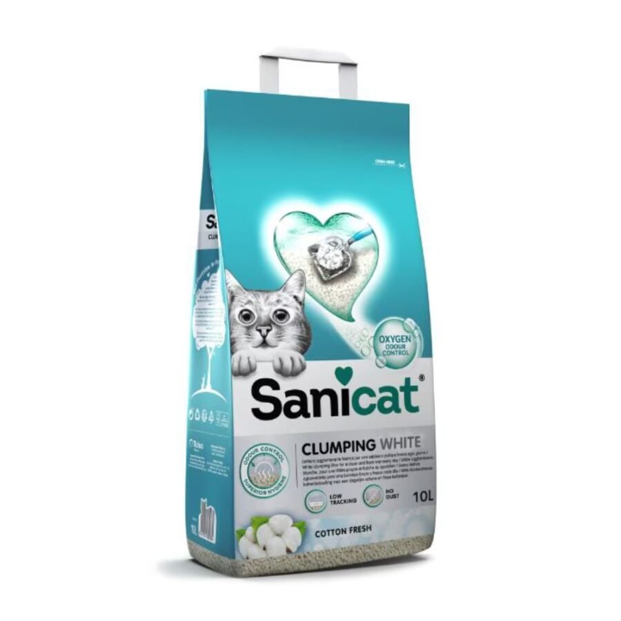Συγκολλητική Άμμος Γάτας Sanicat Clumping White Cotton Fresh - 10lt