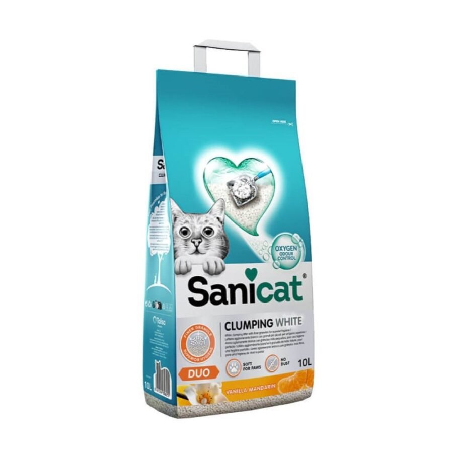Συγκολλητική Άμμος Γάτας Sanicat White Duo Vanilla & Mandarin - 10lt